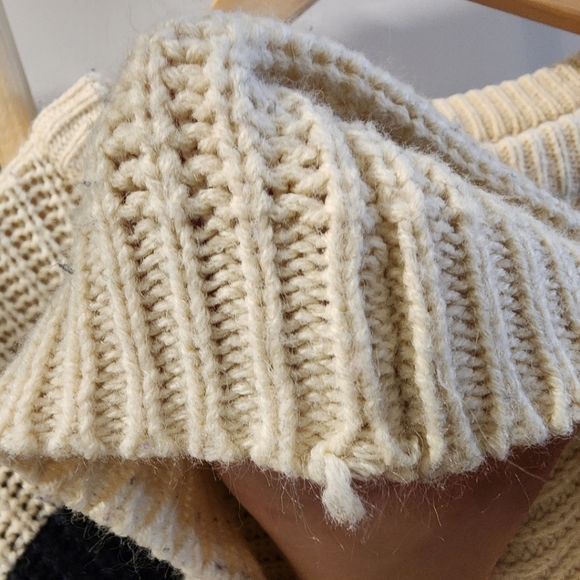 Terranova Knitted Sweater Cream  Stripes BLUE - Picture 6 of 6